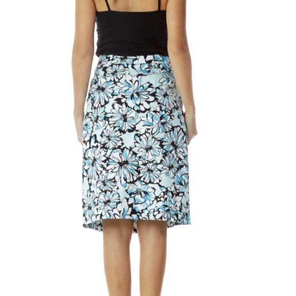 Jones New York Blue Black Flower Print Skirt - Picture 2 of 3